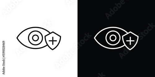 Vision insurance icon black vector concept - stock vector.