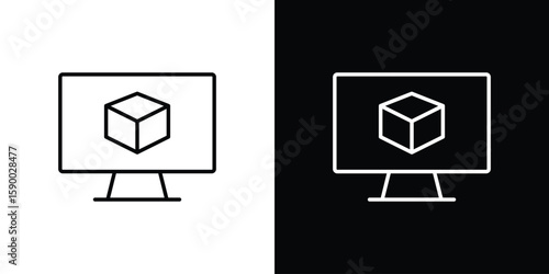 Virtual machine icon black vector concept - stock vector.