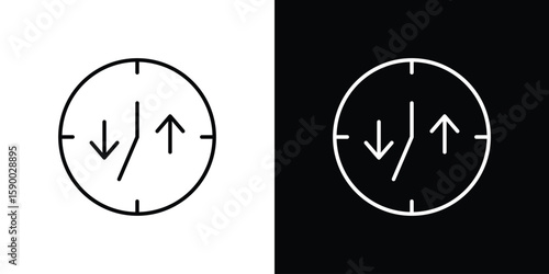Uptime and downtime icon black vector concept - stock vector.