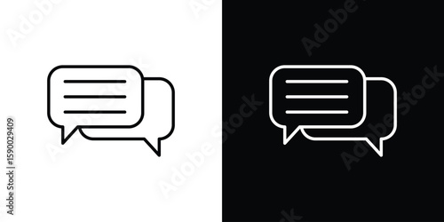 Text chat icon black vector concept - stock vector.