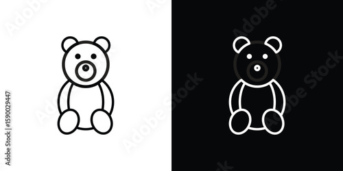 Teddy bear icon black vector concept - stock vector.