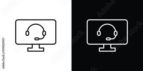 Tech support icon black vector concept - stock vector.