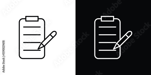 Survey icon black vector concept - stock vector.
