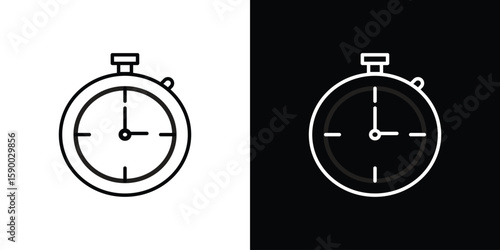 Stopwatch icon black vector concept - stock vector.