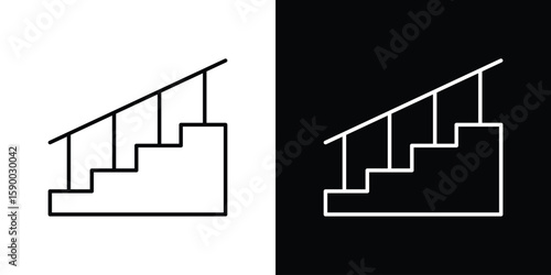 Stairs icon black vector concept - stock vector.