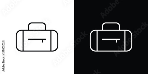 Sports bag icon black vector concept - stock vector.