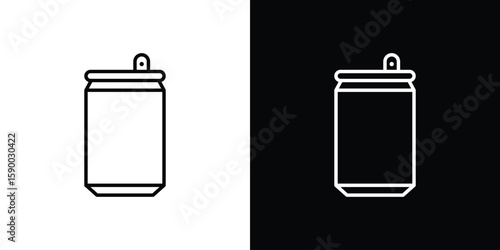 Soda can icon black vector concept - stock vector.