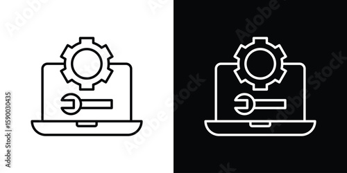 Software Engineering icon black vector concept - stock vector.