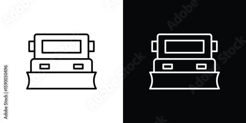 Snowplow icon black vector concept - stock vector.