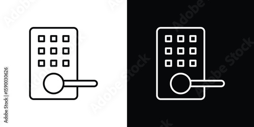 Smart lock icon black vector concept - stock vector.