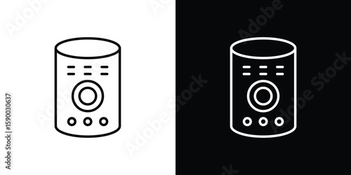 Smart speaker icon black vector concept - stock vector.