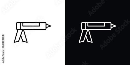 Sealants gun icon black vector concept - stock vector.