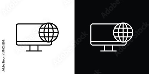 Remote Access icon black vector concept - stock vector.