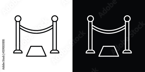 Red carpet icon black vector concept - stock vector.