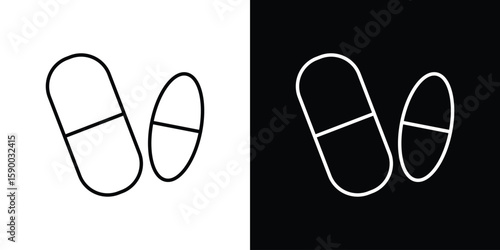 Pills icon black vector concept - stock vector.