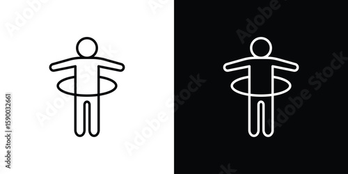 People Hula hop icon black vector concept - stock vector.