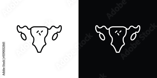 Pelvic inflammatory disease icon black vector concept - stock vector.