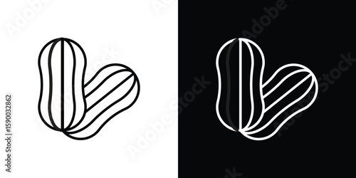 Peanut icon black vector concept - stock vector.