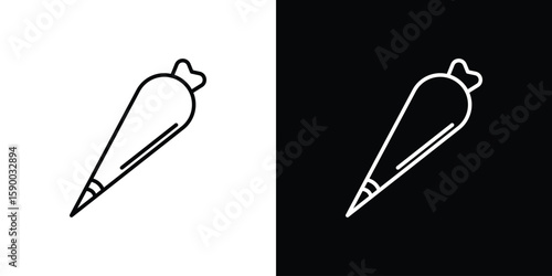 Pastry bag icon black vector concept - stock vector.