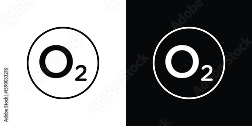 Oxygen O2 icon black vector concept - stock vector.