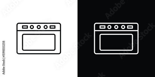 Oven icon black vector concept - stock vector.