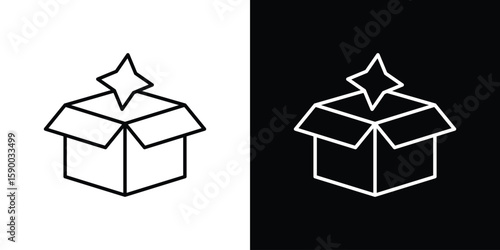 Open box icon black vector concept - stock vector.
