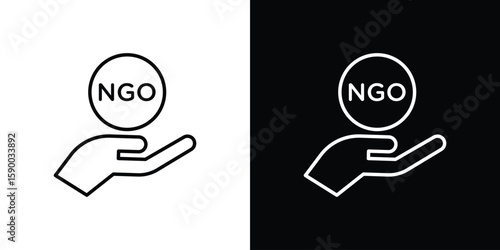 NGO icon black vector concept - stock vector.