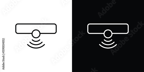 Motion sensor icon black vector concept - stock vector.