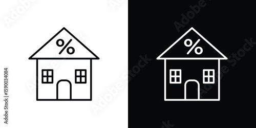 Mortgage rate icon black vector concept - stock vector.