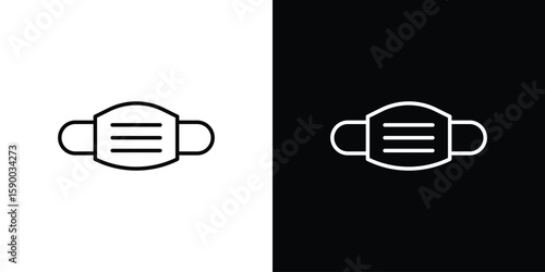 Medical mask icon black vector concept - stock vector.
