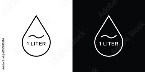 Liter icon black vector concept - stock vector.