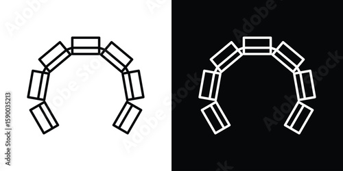 Lingual braces icon black vector concept - stock vector.