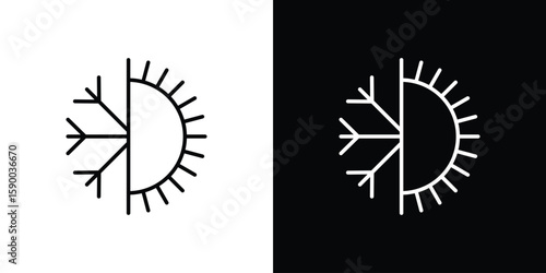 Hot and cold icon black vector concept - stock vector.