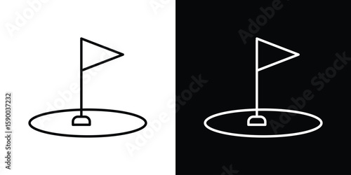 Golf yard icon black vector concept - stock vector.