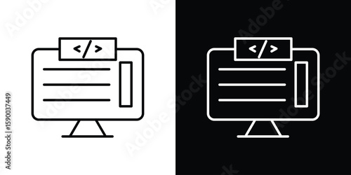 Front end icon black vector concept - stock vector.