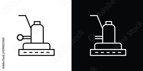 Floor sanding machine icon black vector concept - stock vector.