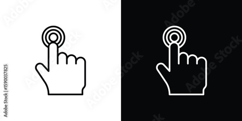 Finger control icon black vector concept - stock vector.