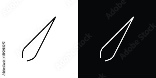 Eyebrow tweezers icon black vector concept - stock vector.