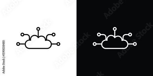 edge computing icon black vector concept - stock vector.