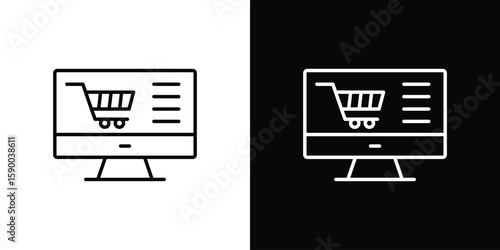 E commerce platform icon black vector concept - stock vector.