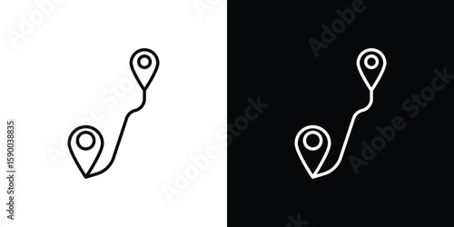Distance icon black vector concept - stock vector.