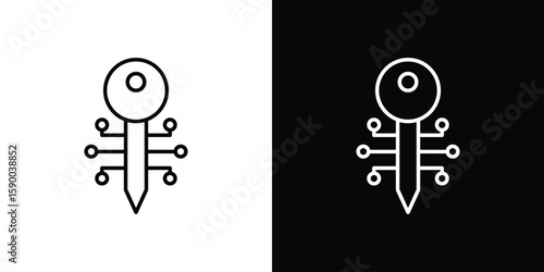 Digital key icon black vector concept - stock vector.