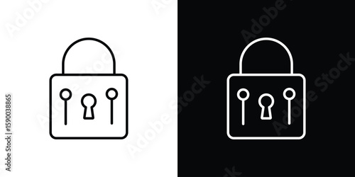 Digital Locked icon black vector concept - stock vector.