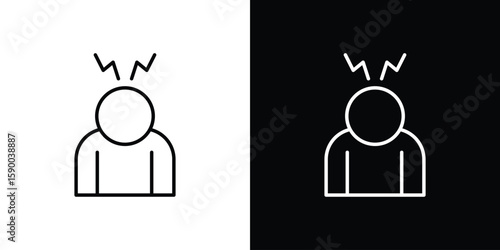 Depression icon black vector concept - stock vector.
