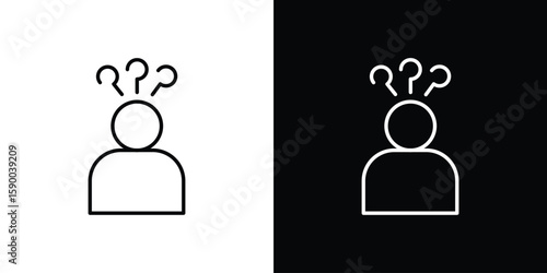 Curious human icon black vector concept - stock vector.