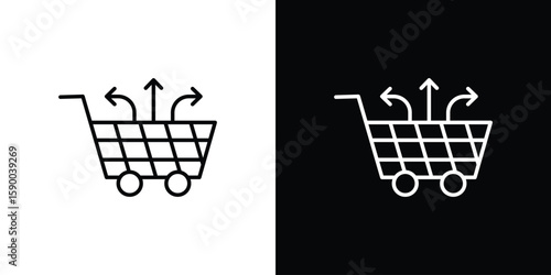 Cross sell icon black vector concept - stock vector.