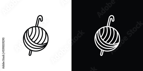 Crochet icon black vector concept - stock vector.