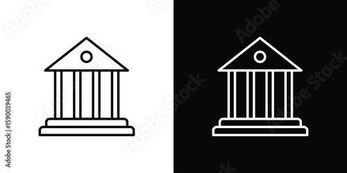 Courthouse icon black vector concept - stock vector.