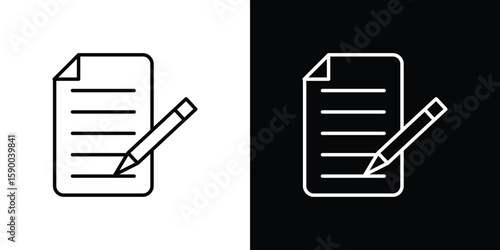 Contract icon black vector concept - stock vector.