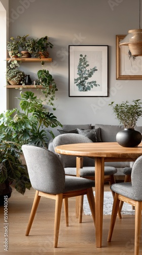 Cozy Dining Area With Plants and Natural Light in Modern Home
